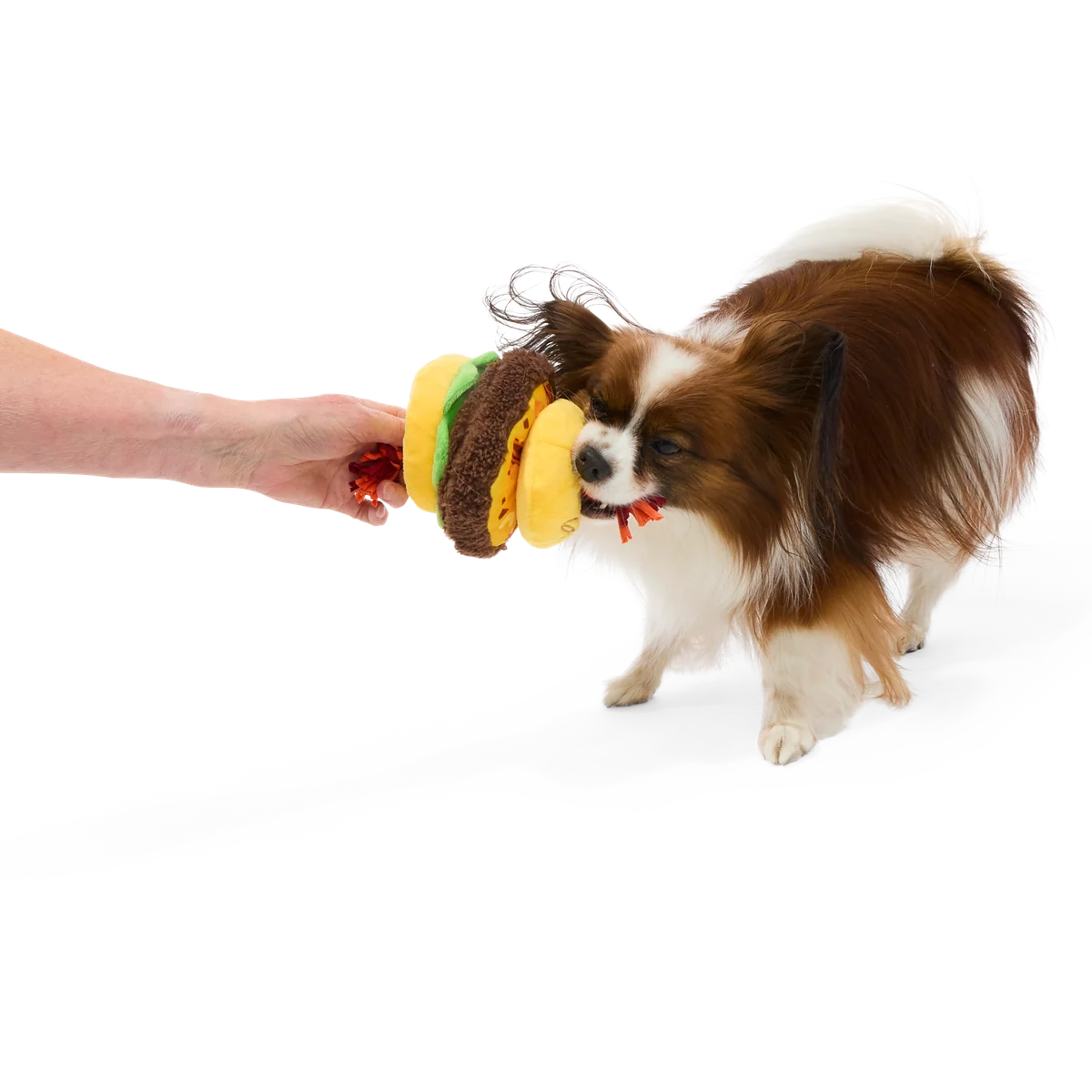 Barkin' Cheese Burger Plush Tug Dog Toy - Image 3
