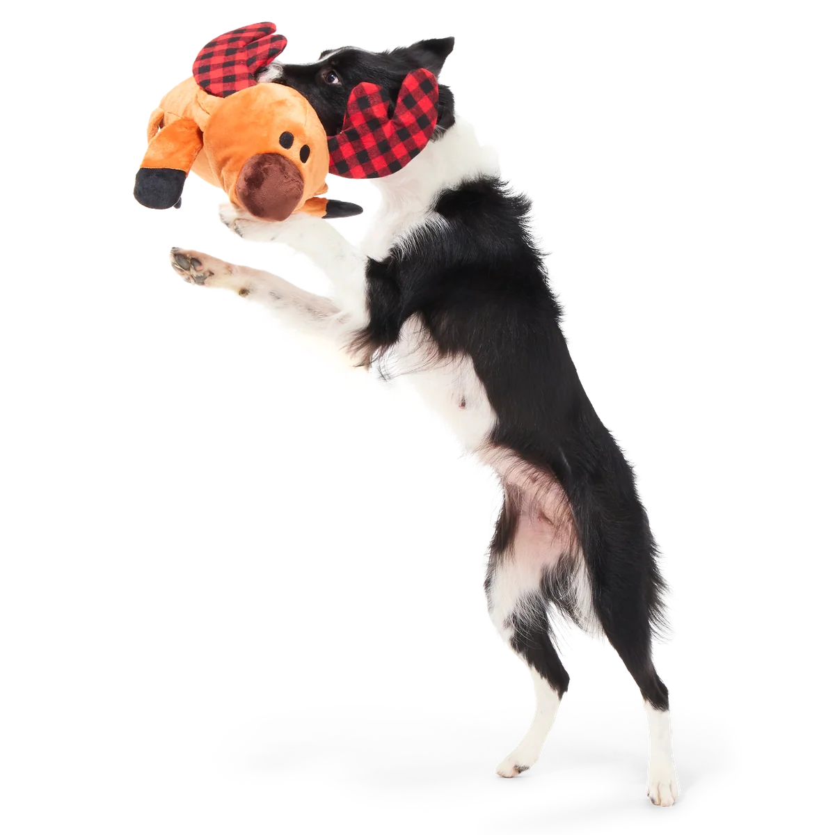 Buffalo Plaid Blitzen Plush Extra-Large + Tug Dog Toy - Image 4