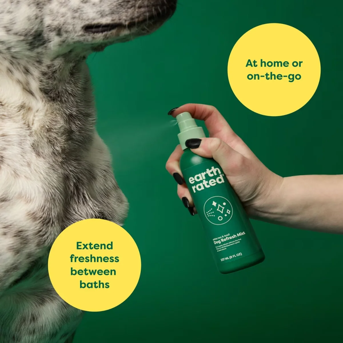 Earth Rated® Dog Deodorizing & Conditioning Refresh Mist, White Tea & Basil Scent, 8 oz - Image 2