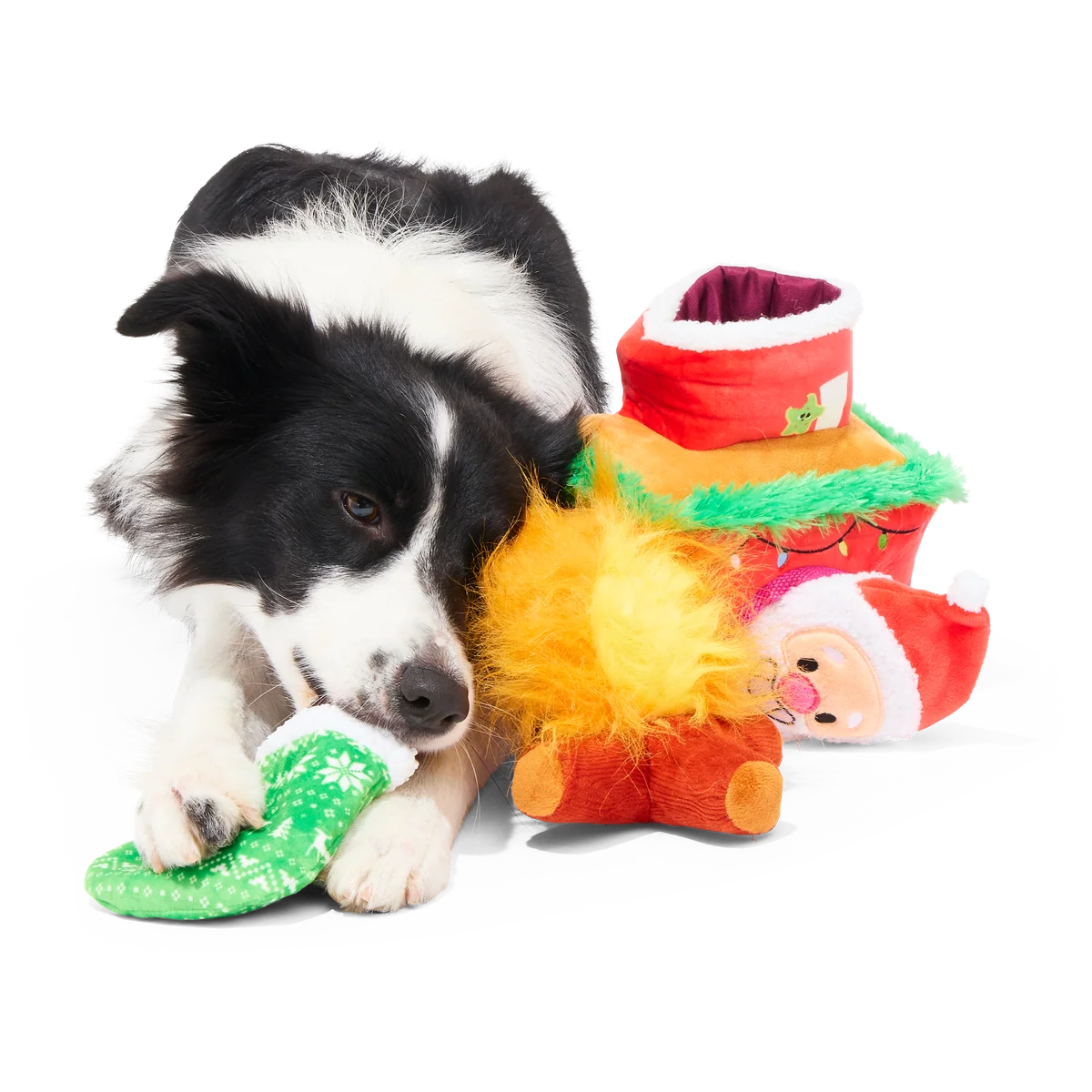 Mutts Be Santa Plush Extra-Large + Enrichment + Multi-Part Dog Toy - Image 4